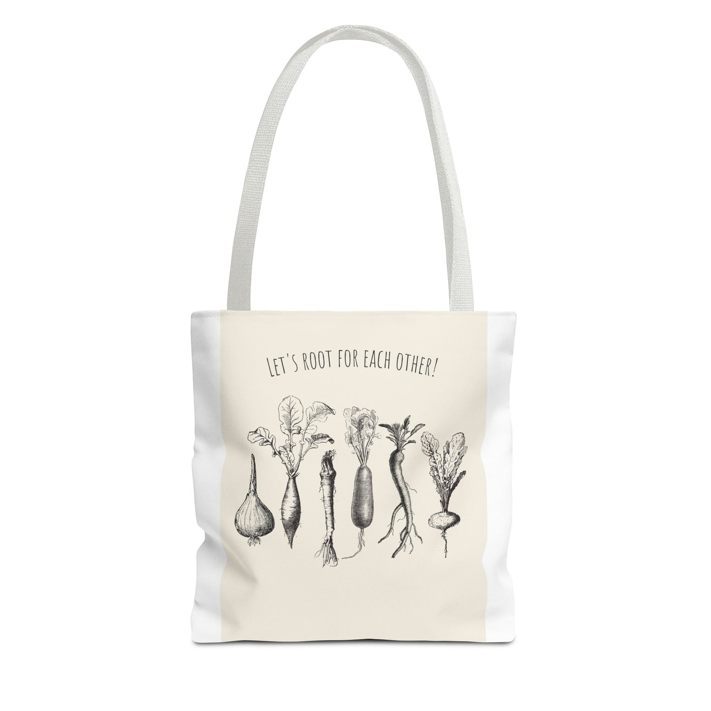 "Rooting for Each Other — From the Ground Up!" 🌱🥕🍅Veggie Lovers Tote Bag | Let's Root For Each Other | Gardening Gift, Eco-Friendly Bag, Market Tote, Vegetable Lover, Gardening Accessories