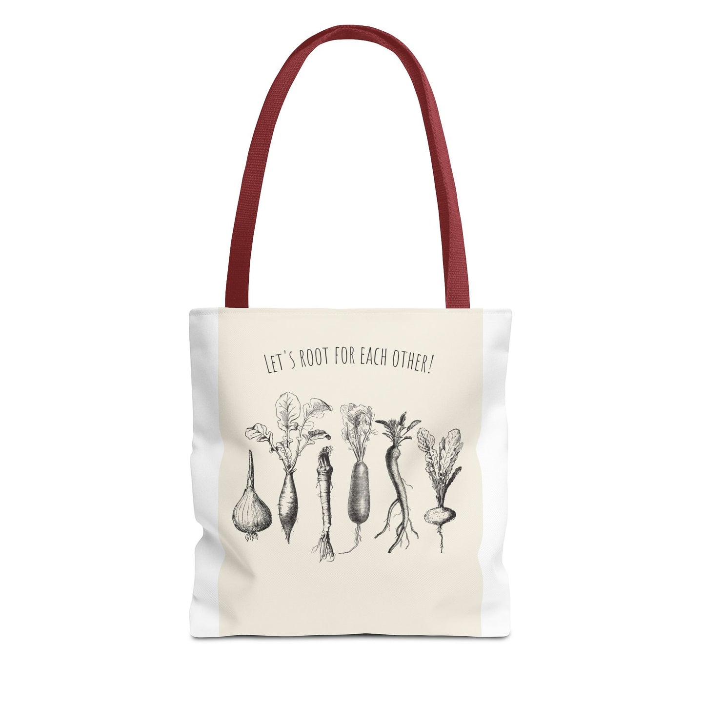 "Rooting for Each Other — From the Ground Up!" 🌱🥕🍅Veggie Lovers Tote Bag | Let's Root For Each Other | Gardening Gift, Eco-Friendly Bag, Market Tote, Vegetable Lover, Gardening Accessories