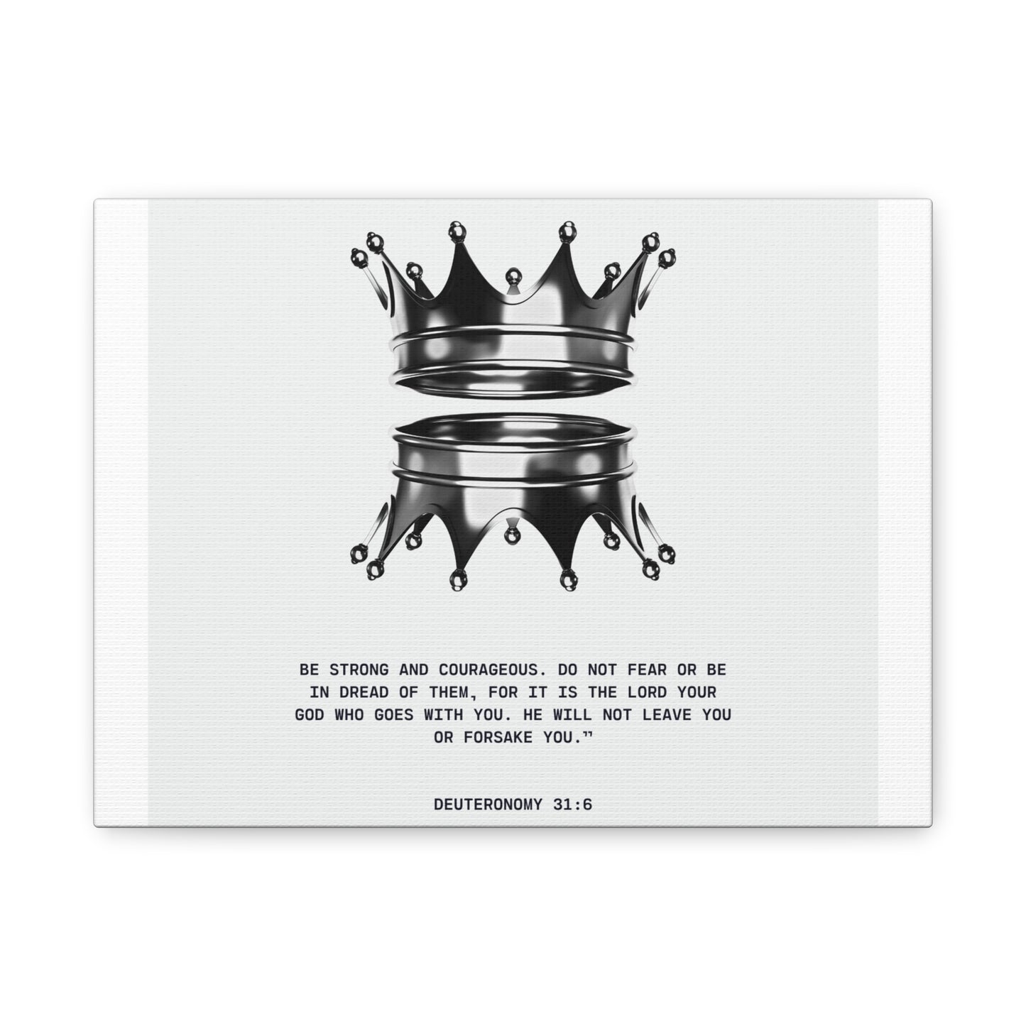 Faith Over Fear. Strength in His Presence. Inspirational Wall Art Canvas with Crown Design, Motivational Home Decor, Bible Verse Piece, Christian Gift for Him/Her, Faith-Based Artwork