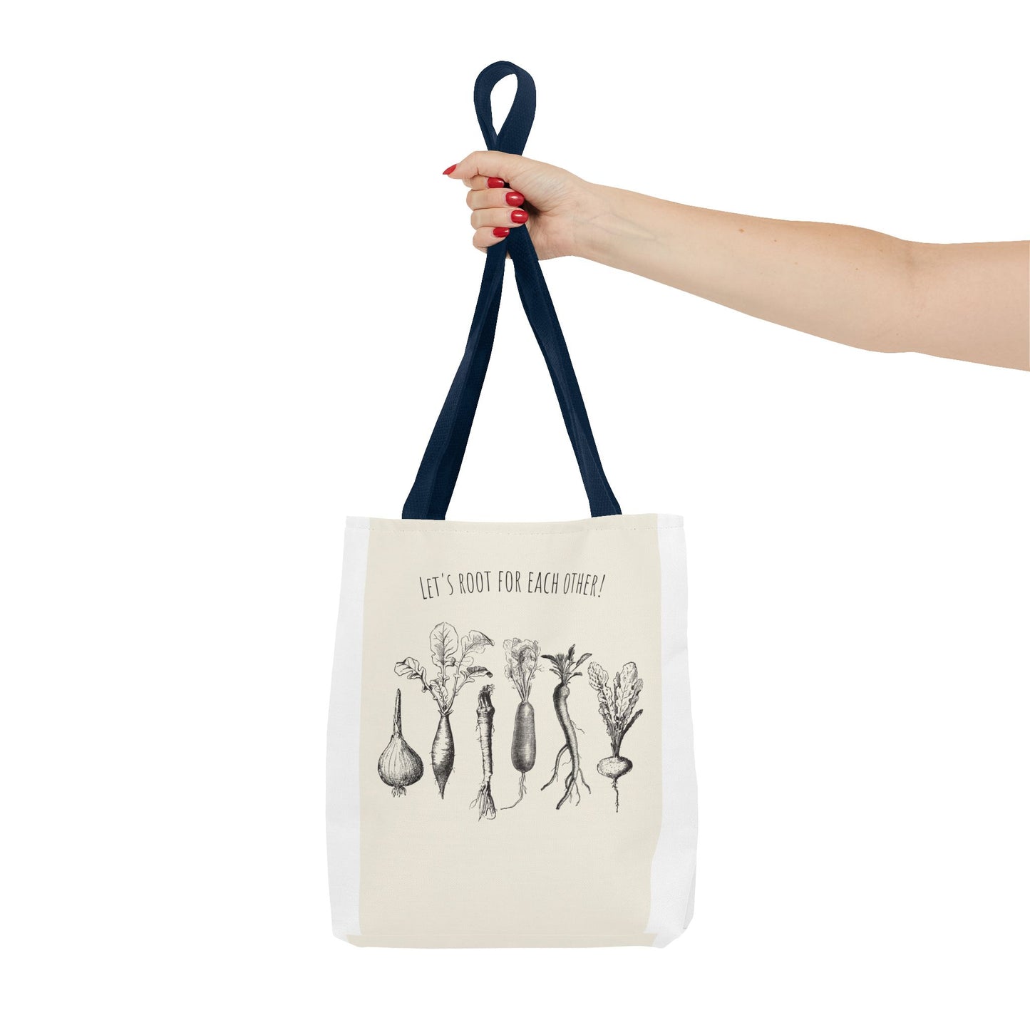 "Rooting for Each Other — From the Ground Up!" 🌱🥕🍅Veggie Lovers Tote Bag | Let's Root For Each Other | Gardening Gift, Eco-Friendly Bag, Market Tote, Vegetable Lover, Gardening Accessories