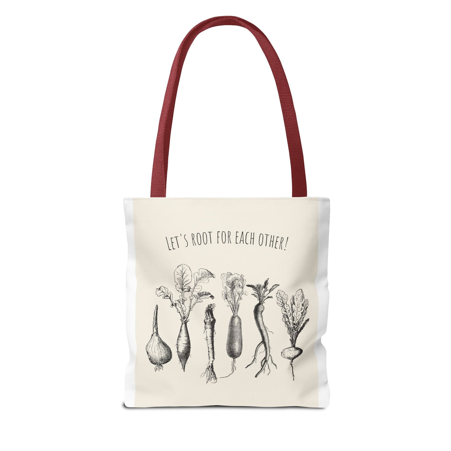 "Rooting for Each Other — From the Ground Up!" 🌱🥕🍅Veggie Lovers Tote Bag | Let's Root For Each Other | Gardening Gift, Eco-Friendly Bag, Market Tote, Vegetable Lover, Gardening Accessories