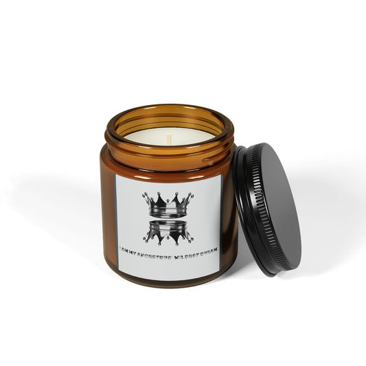 "Burn Bright. Stand Bold. Live the Dream." ✨🕯️Crown Scented Soy Candle - Relaxing Home Décor, Gift for Her, Aromatherapy, Cozy Vibes, Multi-Size Amber Jar