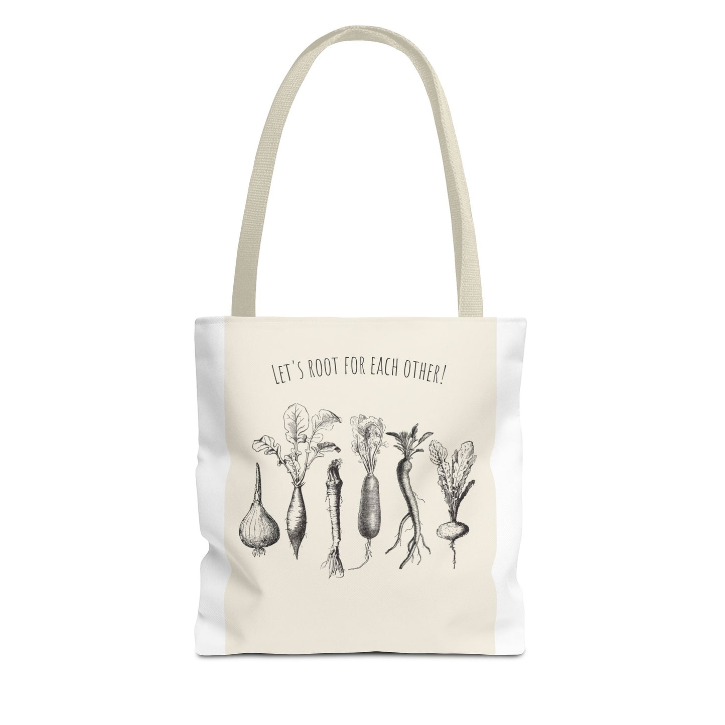 "Rooting for Each Other — From the Ground Up!" 🌱🥕🍅Veggie Lovers Tote Bag | Let's Root For Each Other | Gardening Gift, Eco-Friendly Bag, Market Tote, Vegetable Lover, Gardening Accessories