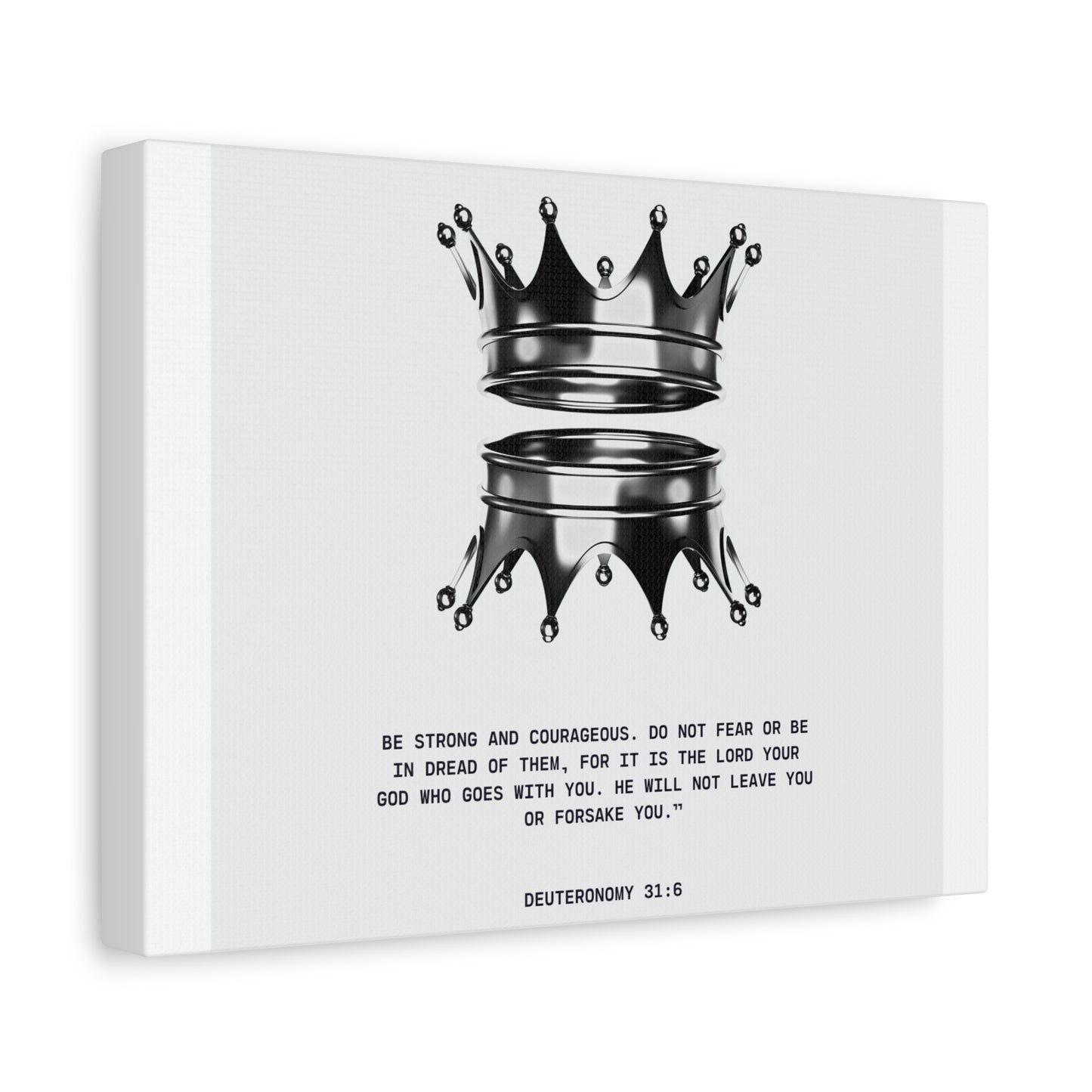 Faith Over Fear. Strength in His Presence. Inspirational Wall Art Canvas with Crown Design, Motivational Home Decor, Bible Verse Piece, Christian Gift for Him/Her, Faith-Based Artwork