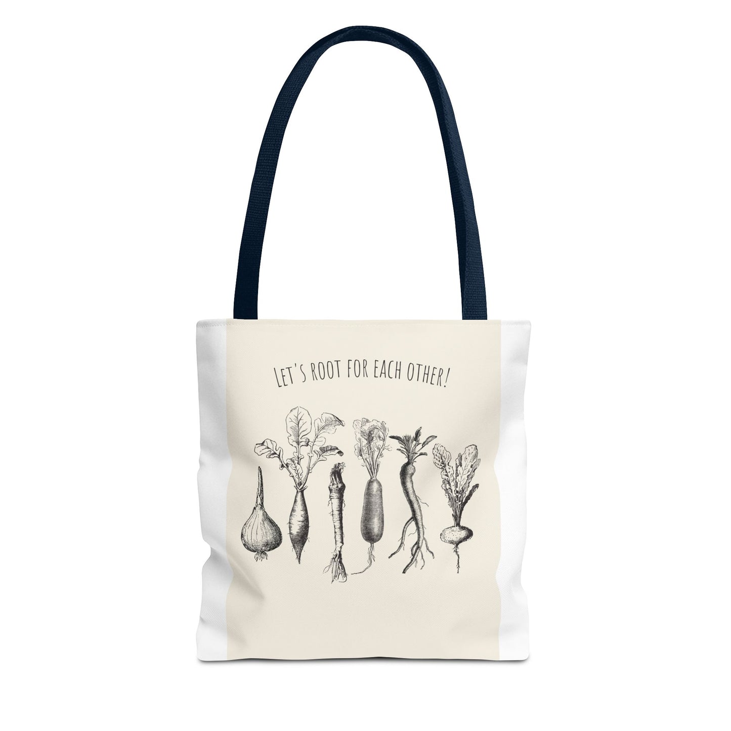 "Rooting for Each Other — From the Ground Up!" 🌱🥕🍅Veggie Lovers Tote Bag | Let's Root For Each Other | Gardening Gift, Eco-Friendly Bag, Market Tote, Vegetable Lover, Gardening Accessories