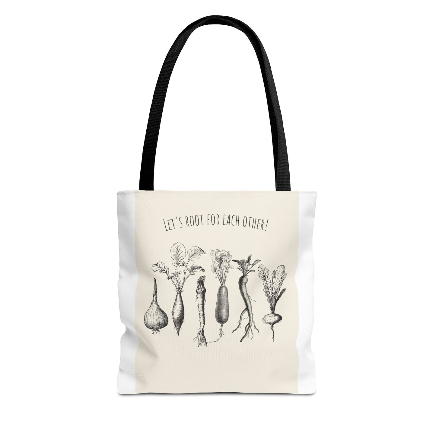 "Rooting for Each Other — From the Ground Up!" 🌱🥕🍅Veggie Lovers Tote Bag | Let's Root For Each Other | Gardening Gift, Eco-Friendly Bag, Market Tote, Vegetable Lover, Gardening Accessories