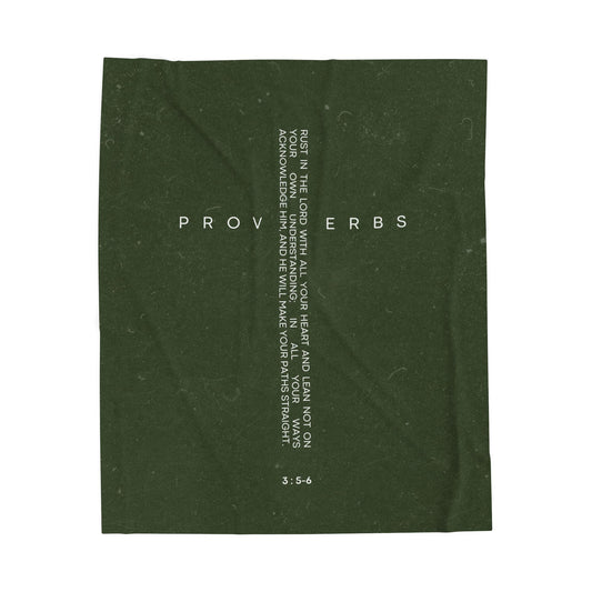 Wrap Yourself in Warmth, Rest in His Word. Cozy Velveteen Plush Blanket with Inspirational Proverbs - Perfect for Home, Gifts, and Relaxation