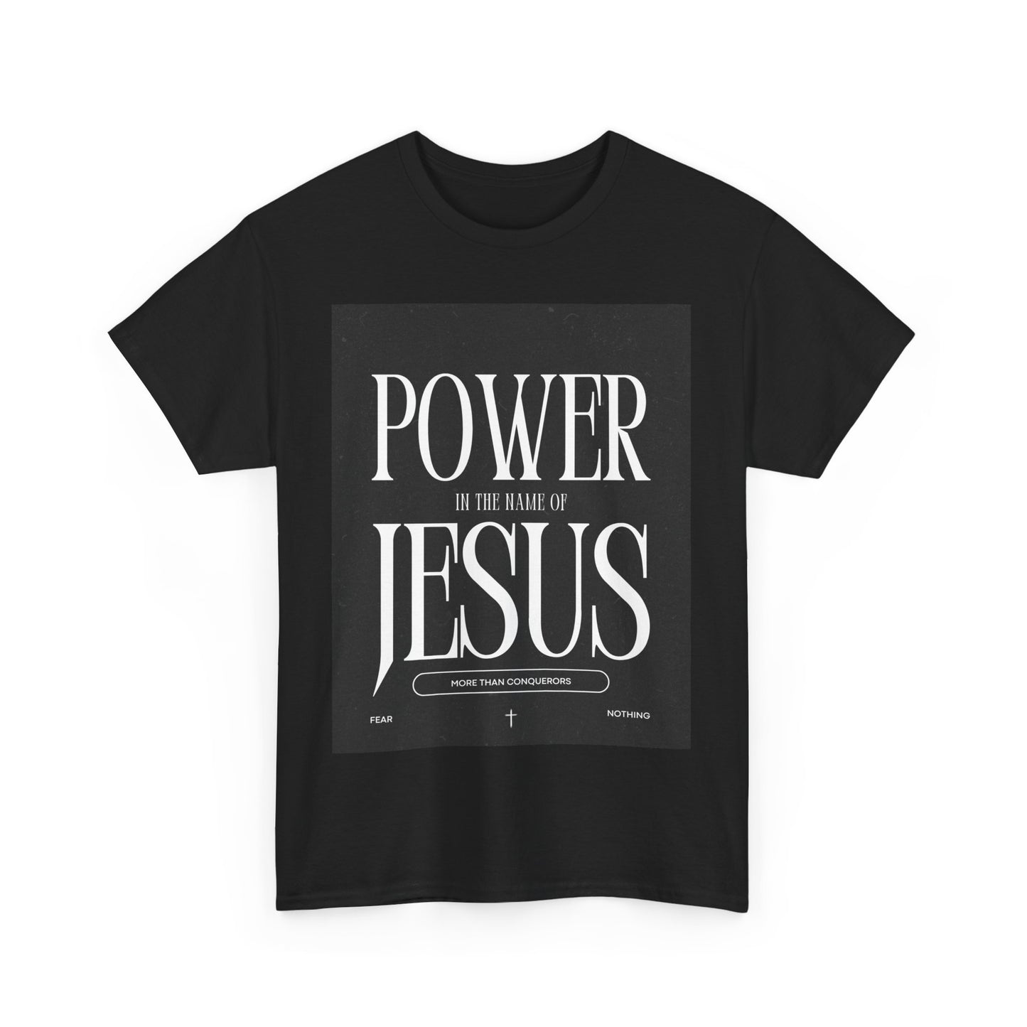 Fueled by Faith. Covered in the Power of Jesus.   Power of Jesus Unisex Heavy Cotton Tee | Inspirational Christian T-shirt, Faith-Based Apparel, Religious Gift, Everyday Wear, Church Event