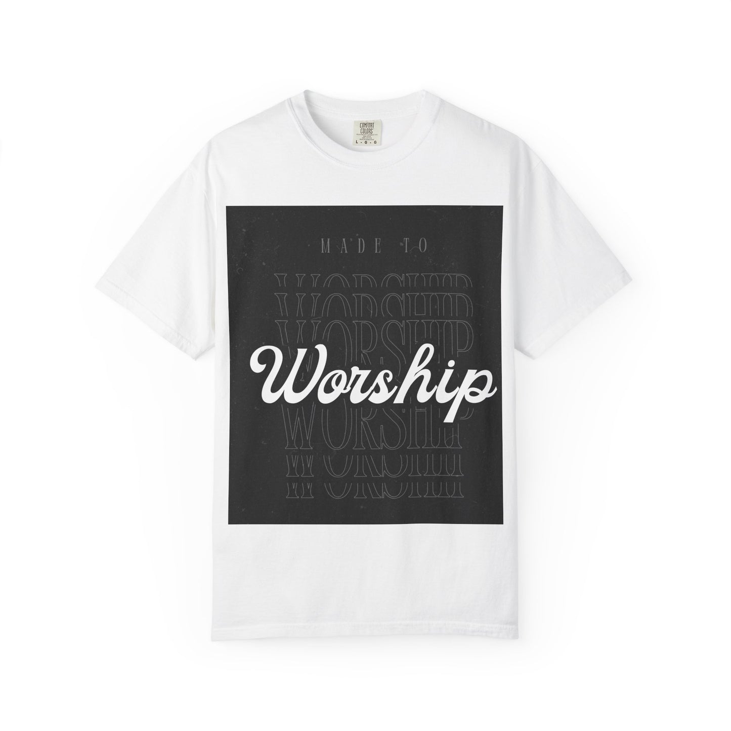 Worship Unisex Garment-Dyed T-Shirt, Faith Tee, Christian Apparel, Casual Wear, Inspirational Gift, Everyday Shirt