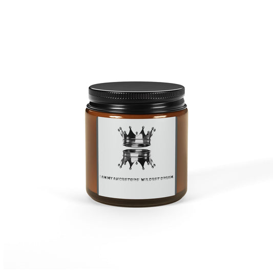 "Burn Bright. Stand Bold. Live the Dream." ✨🕯️Crown Scented Soy Candle - Relaxing Home Décor, Gift for Her, Aromatherapy, Cozy Vibes, Multi-Size Amber Jar