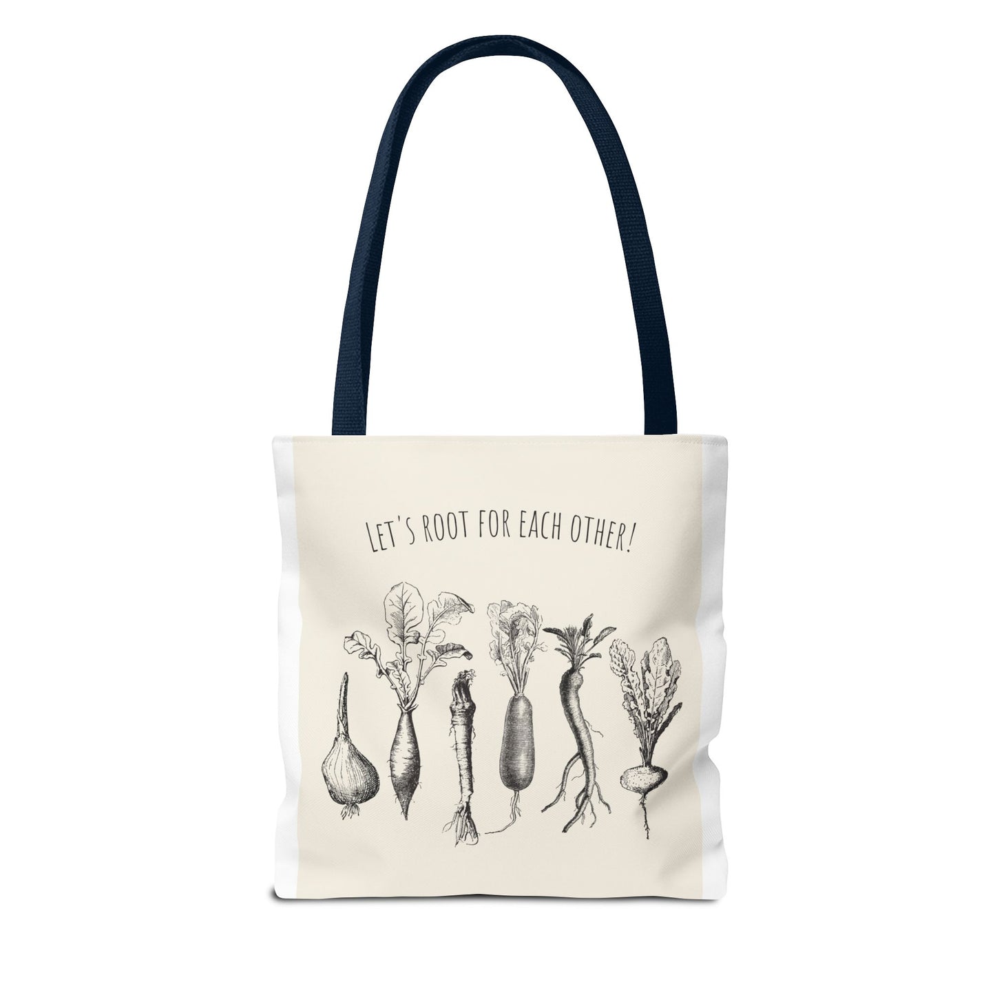 "Rooting for Each Other — From the Ground Up!" 🌱🥕🍅Veggie Lovers Tote Bag | Let's Root For Each Other | Gardening Gift, Eco-Friendly Bag, Market Tote, Vegetable Lover, Gardening Accessories