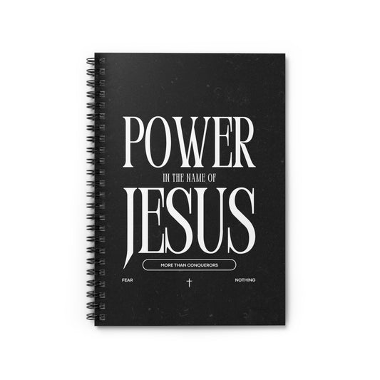 Inspirational Spiral Notebook - Power in the Name of Jesus, Religious Journal, Christian Notebook, Faith-Based Planner, Gift for Believers